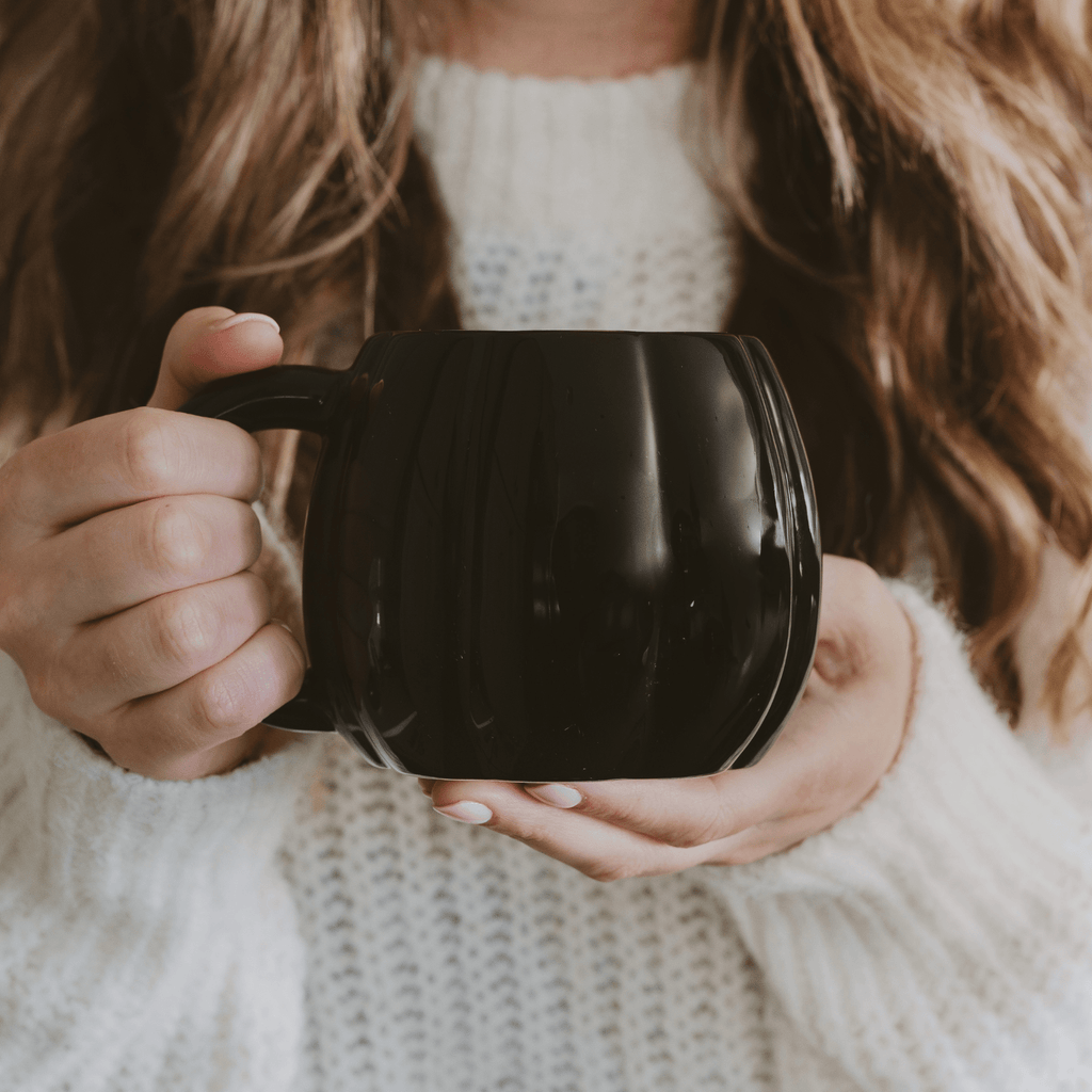 Black Pumpkin 19 oz Figural Coffee Mug