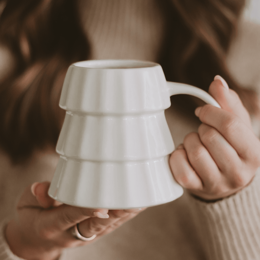 Cream Tree 17 oz Figural Coffee Mug