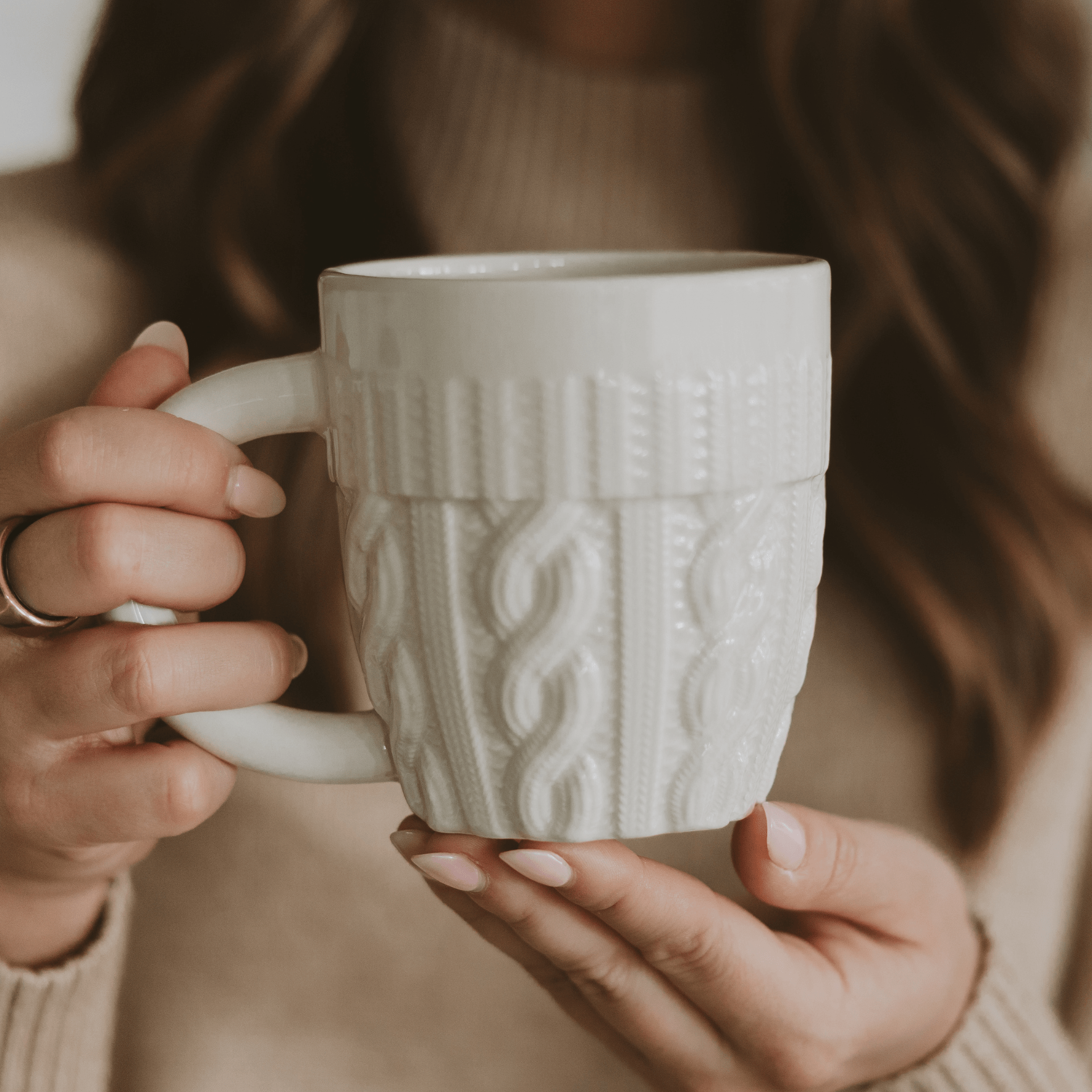 Cream Sweater 18 oz Figural Coffee Mug