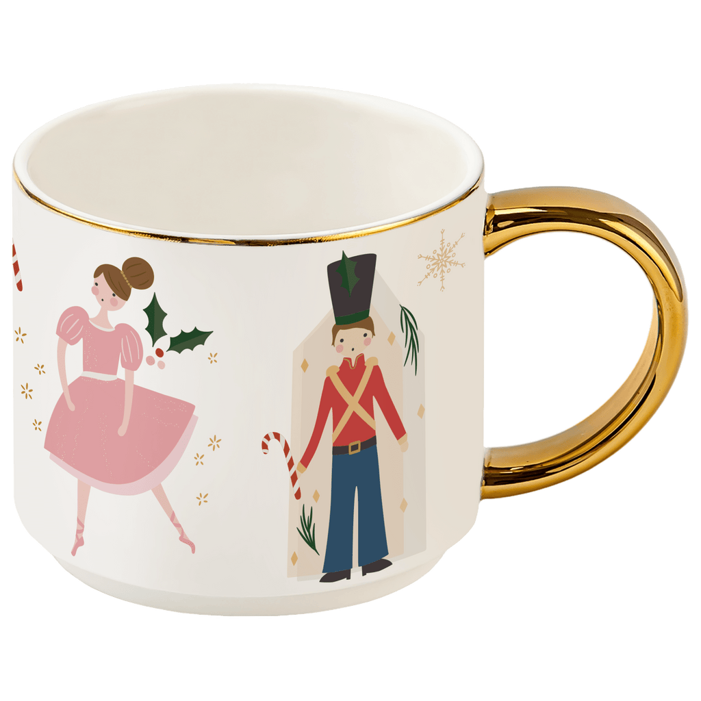 Nutcracker 14 oz Gold Handle Coffee Mug