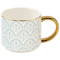 Blue Fan Quilt 14 oz Coffee Mug