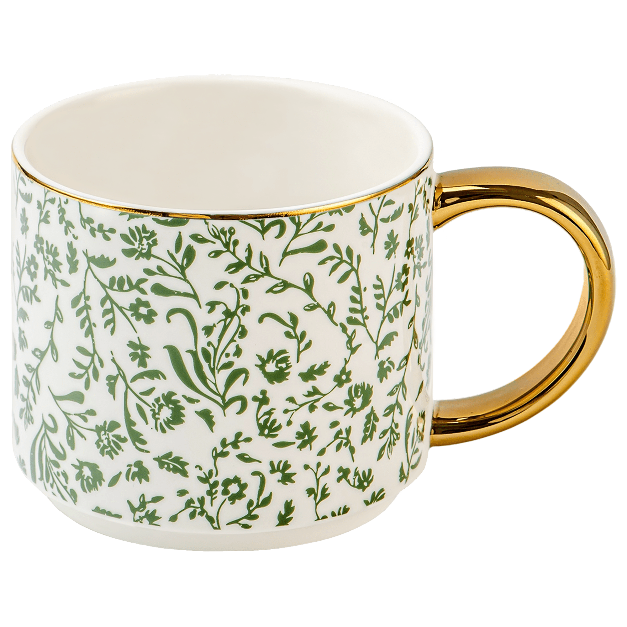 Green Ditsy Floral 14 oz Coffee Mug