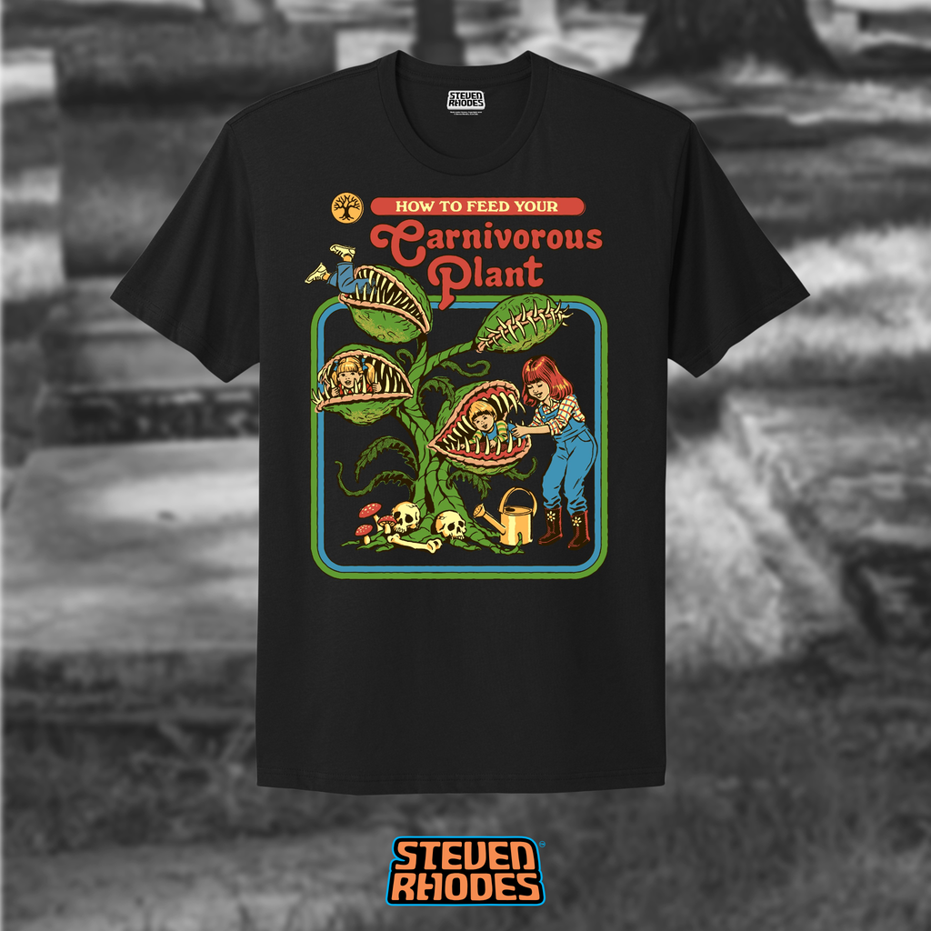 How To Feed Your Carnivorous Plant Black T-shirt