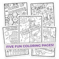 Colors and Recreation Coloring Pages (5 Pack) for Fans of Parks & Rec