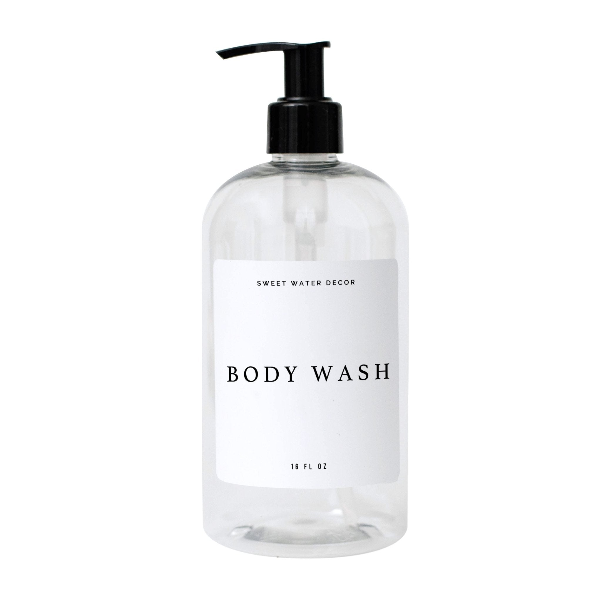 White Text Labels for Plastic and Glass Dispensers