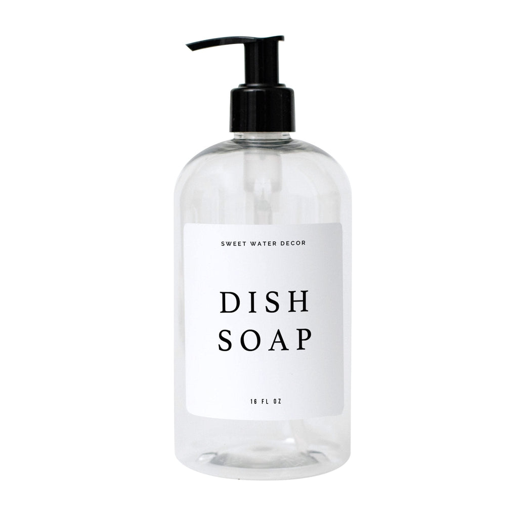 White Text Labels for Plastic and Glass Dispensers