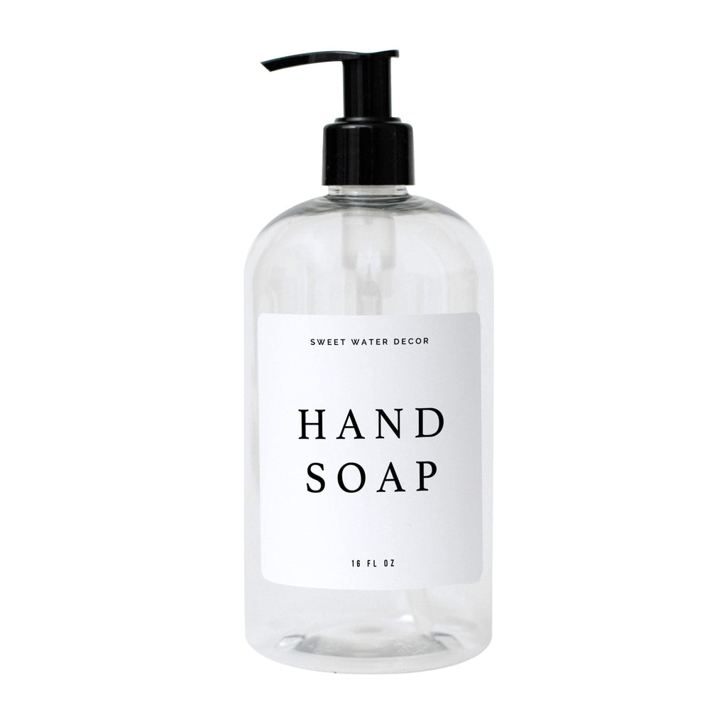 White Text Labels for Plastic and Glass Dispensers