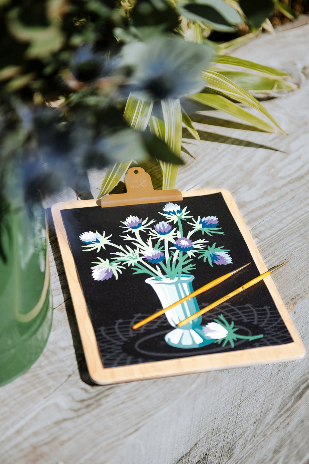 Thistles in Vase | 8x10 paint-by-number kit