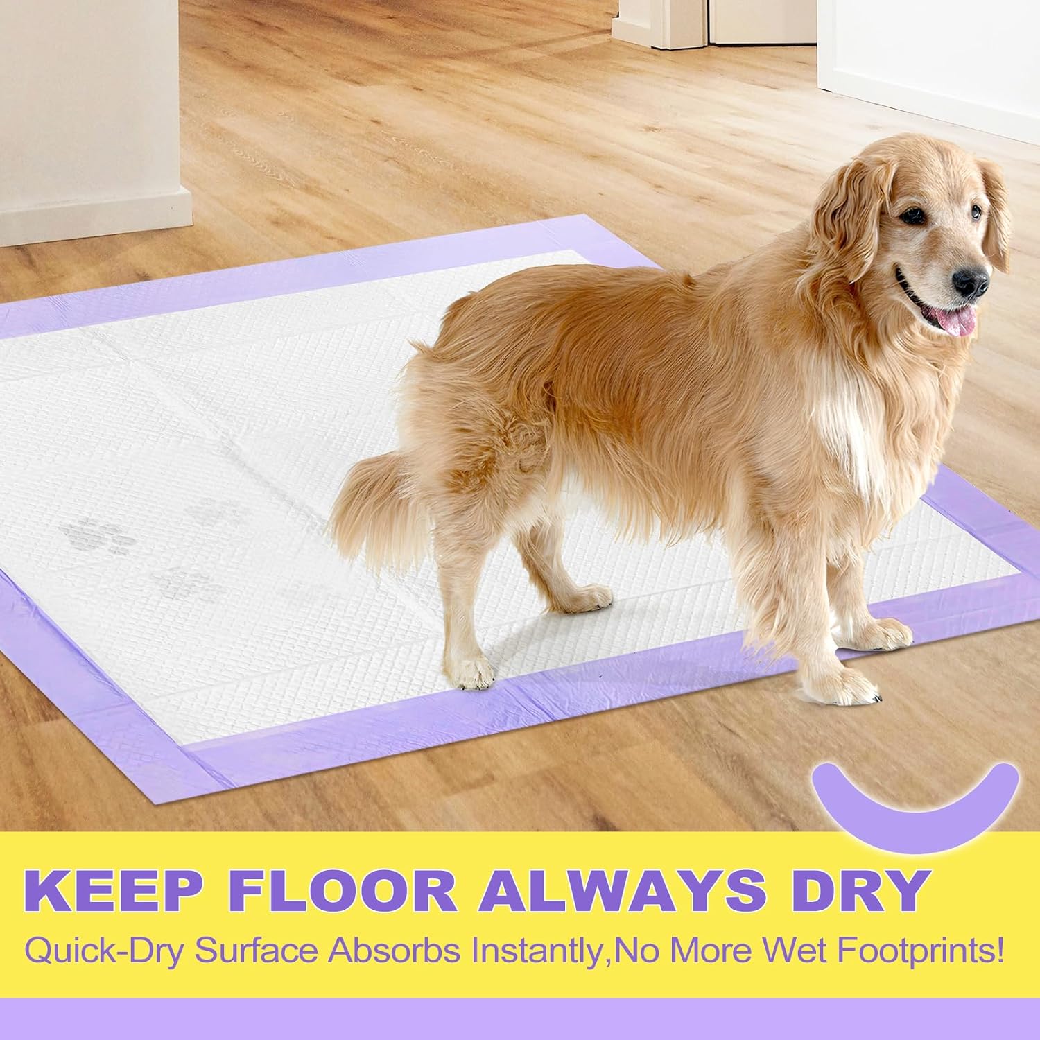 Extra Large Dog Pee Pads 28x34 Lavender Scent Leak Proof 8 Cup 40 Count