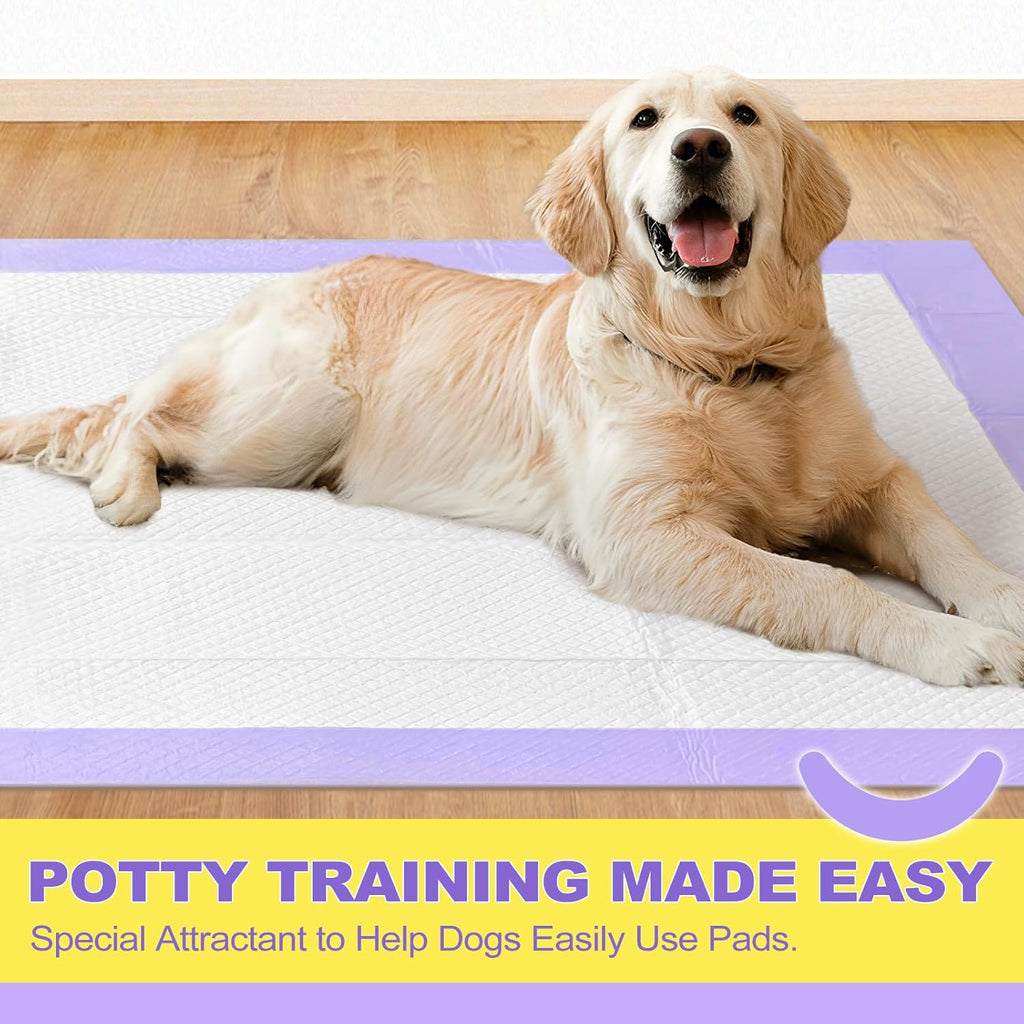Extra Large Dog Pee Pads 28x34 Lavender Scent Leak Proof 8 Cup 40 Count
