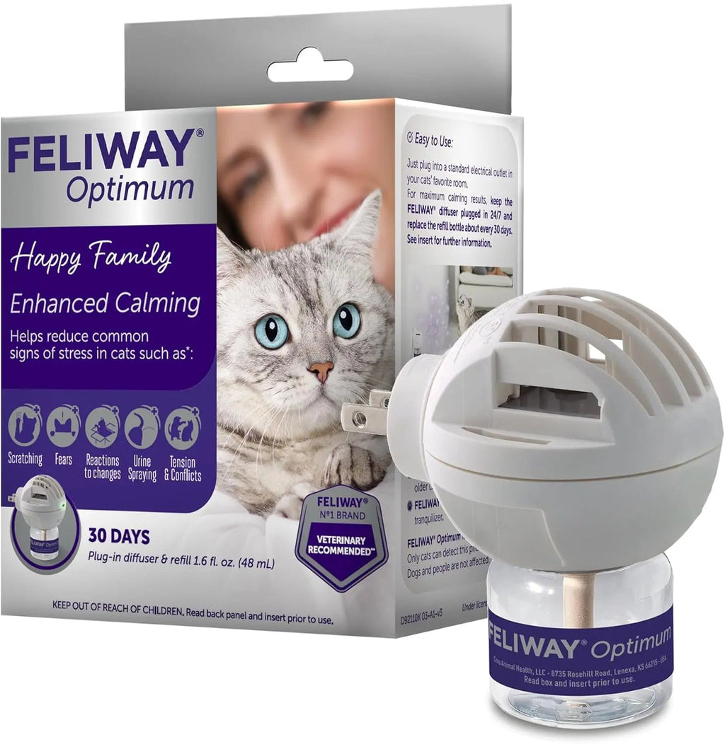 Feliway Optimum Cat Calming Diffuser Starter Kit, 48ml – 30-Day Stress Relief