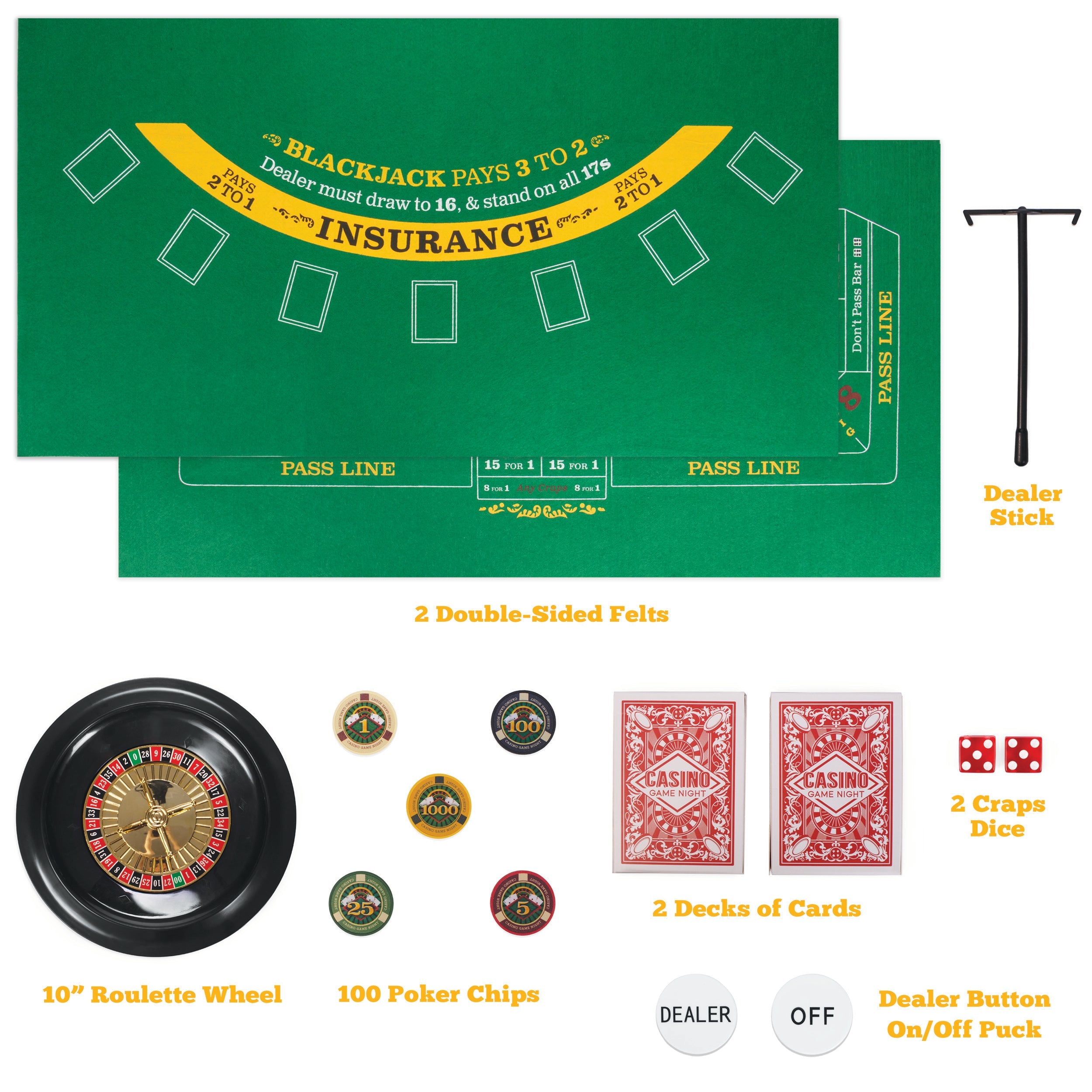Casino Game Night: 4 Games in 1