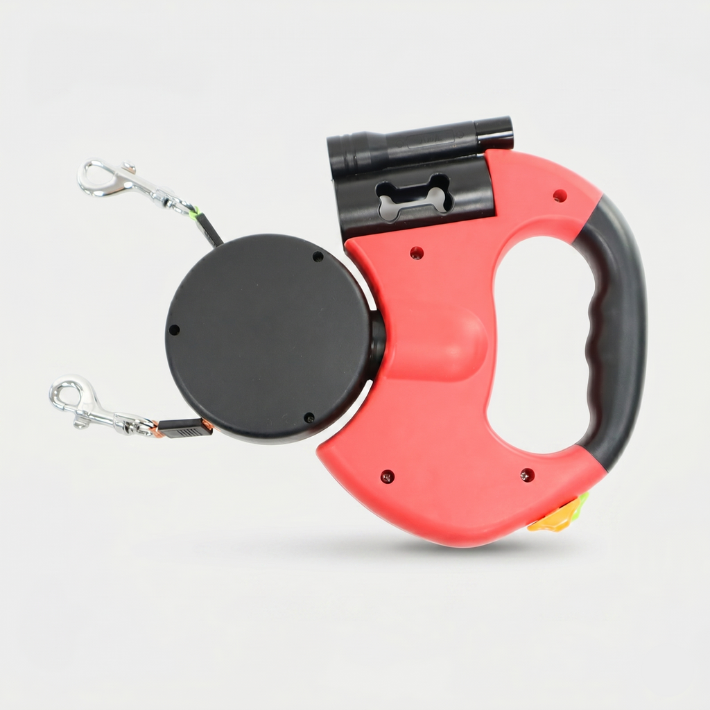 Dual Dog Leash with Anti-Tangle Rotation