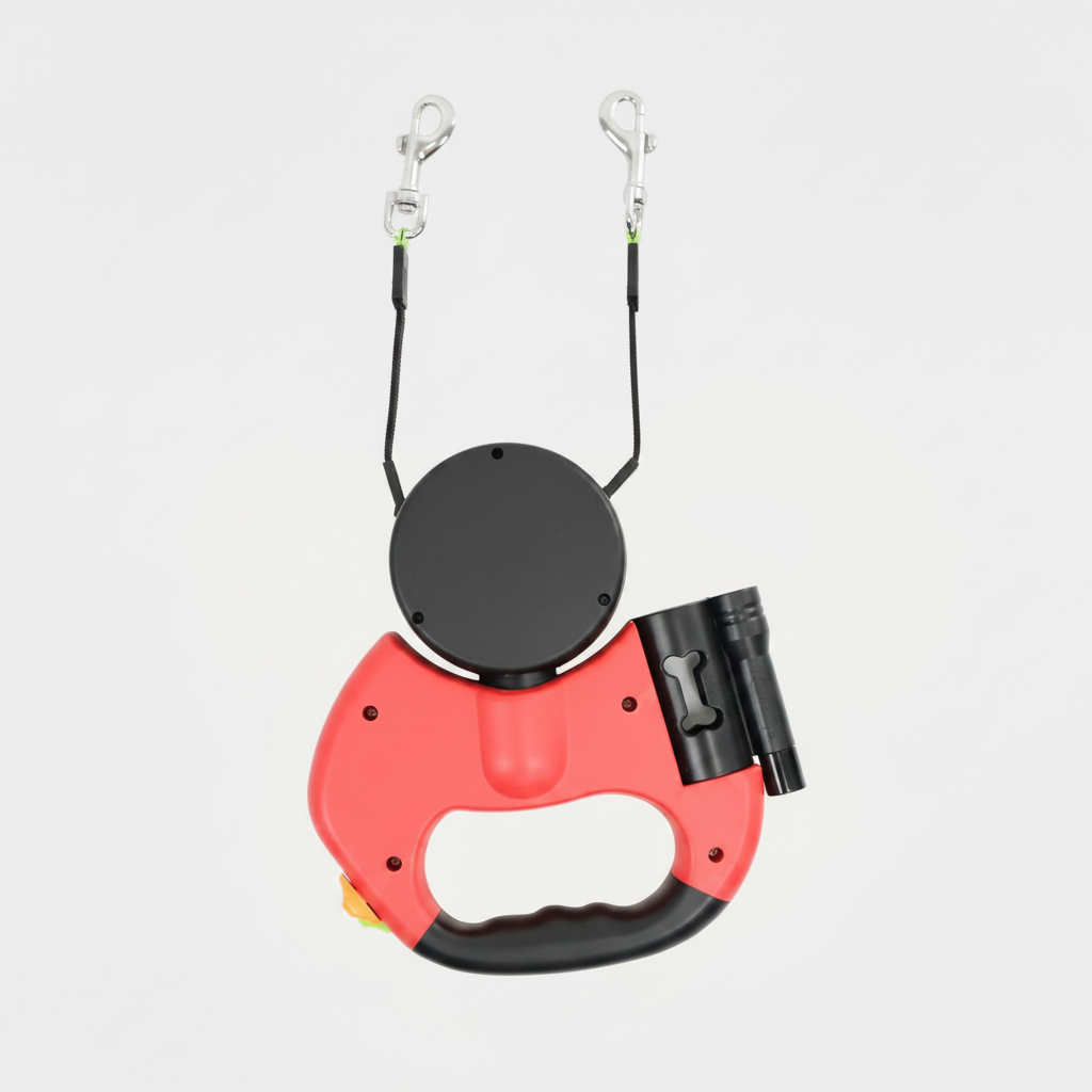 Dual Dog Leash with Anti-Tangle Rotation