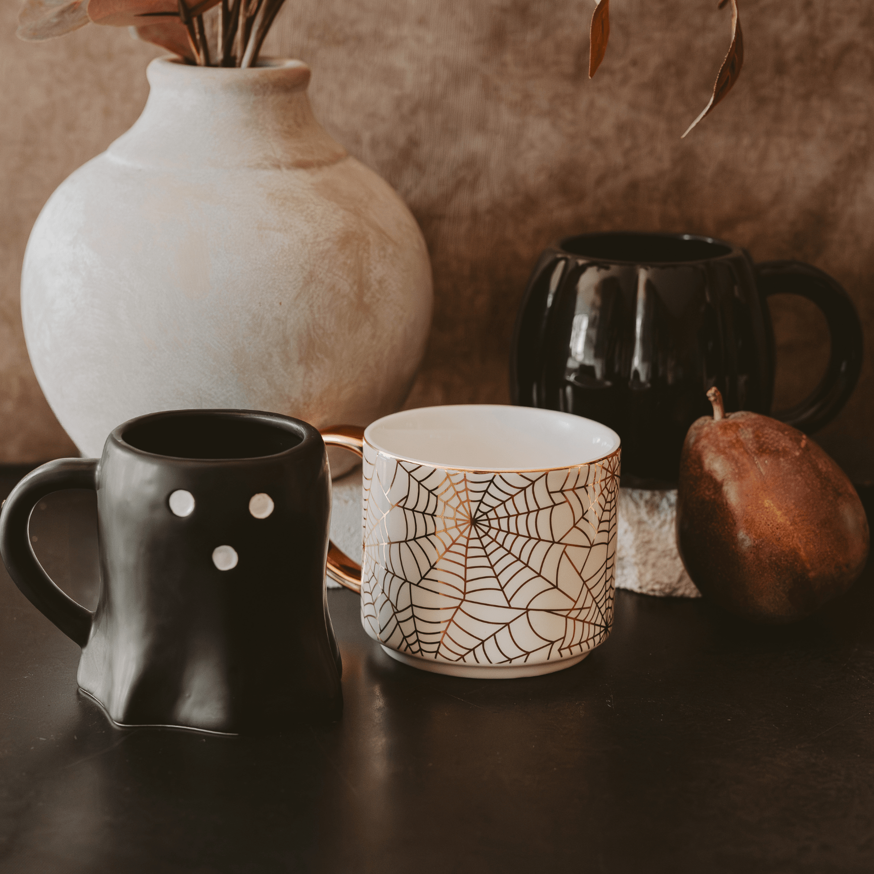 Black Pumpkin 19 oz Figural Coffee Mug