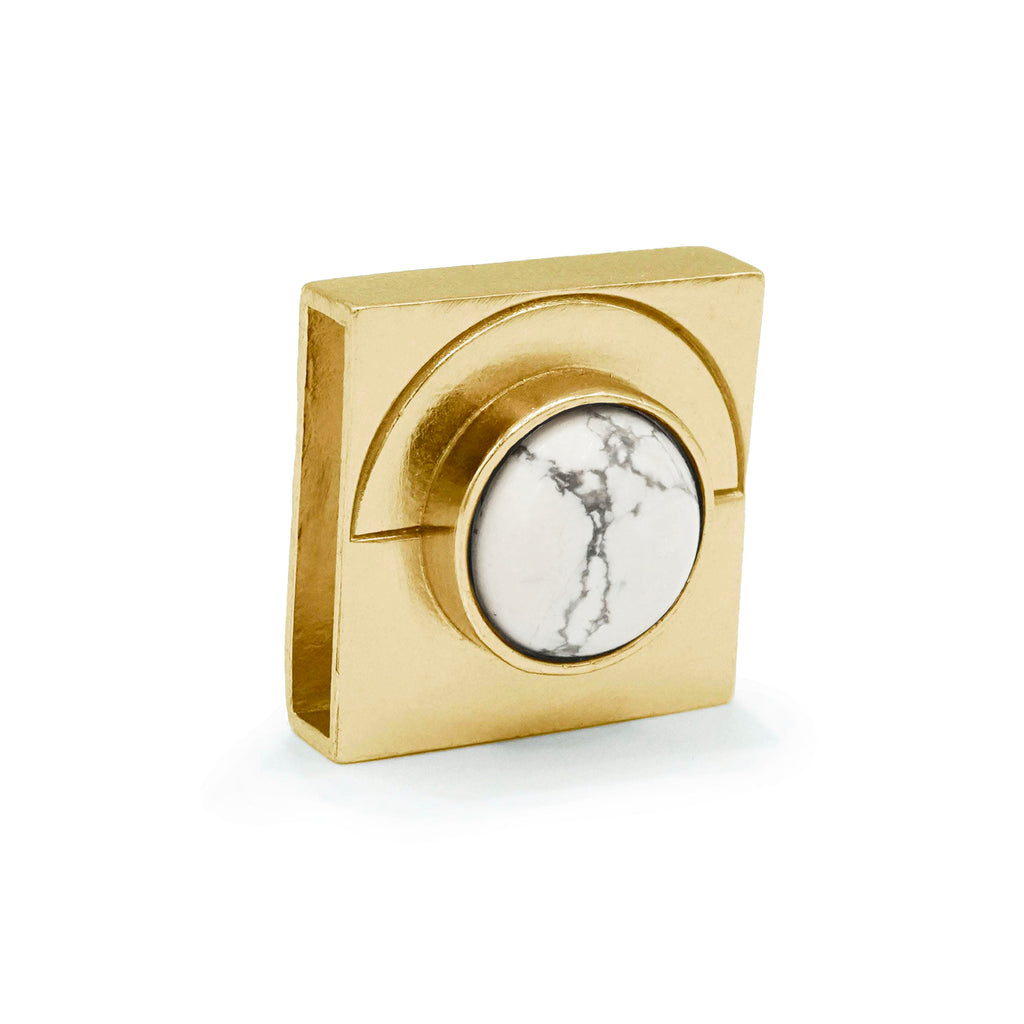 Howlite Moon Crystal Charm – Gold or Silver | DIPHDA