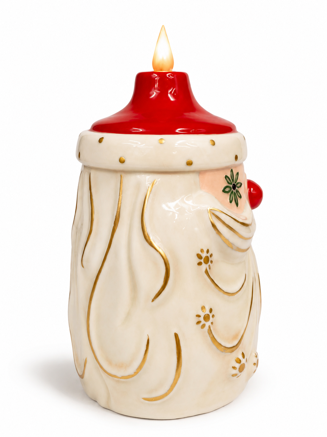 Starry Eyed Santa Candle-Lite | Mid Century Christmas Decor | Vintage Inspired Ceramic Holiday Figurine SHIPS SEPTEMBER