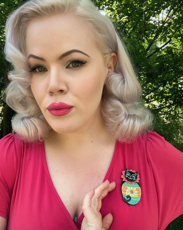 Eggcellent Easter Cat Brooch by Johanna Parker x Lipstick & Chrome