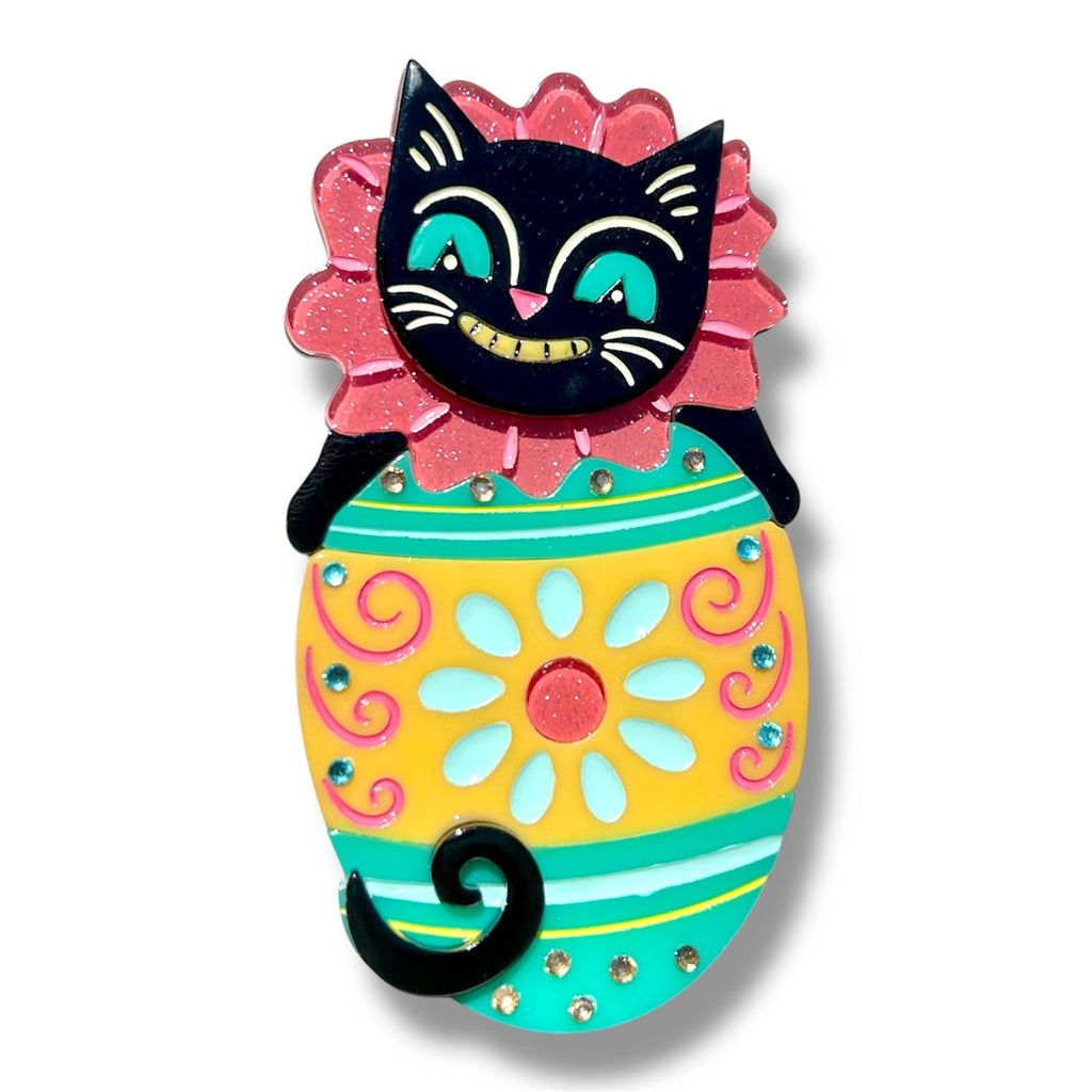 Eggcellent Easter Cat Brooch by Johanna Parker x Lipstick & Chrome