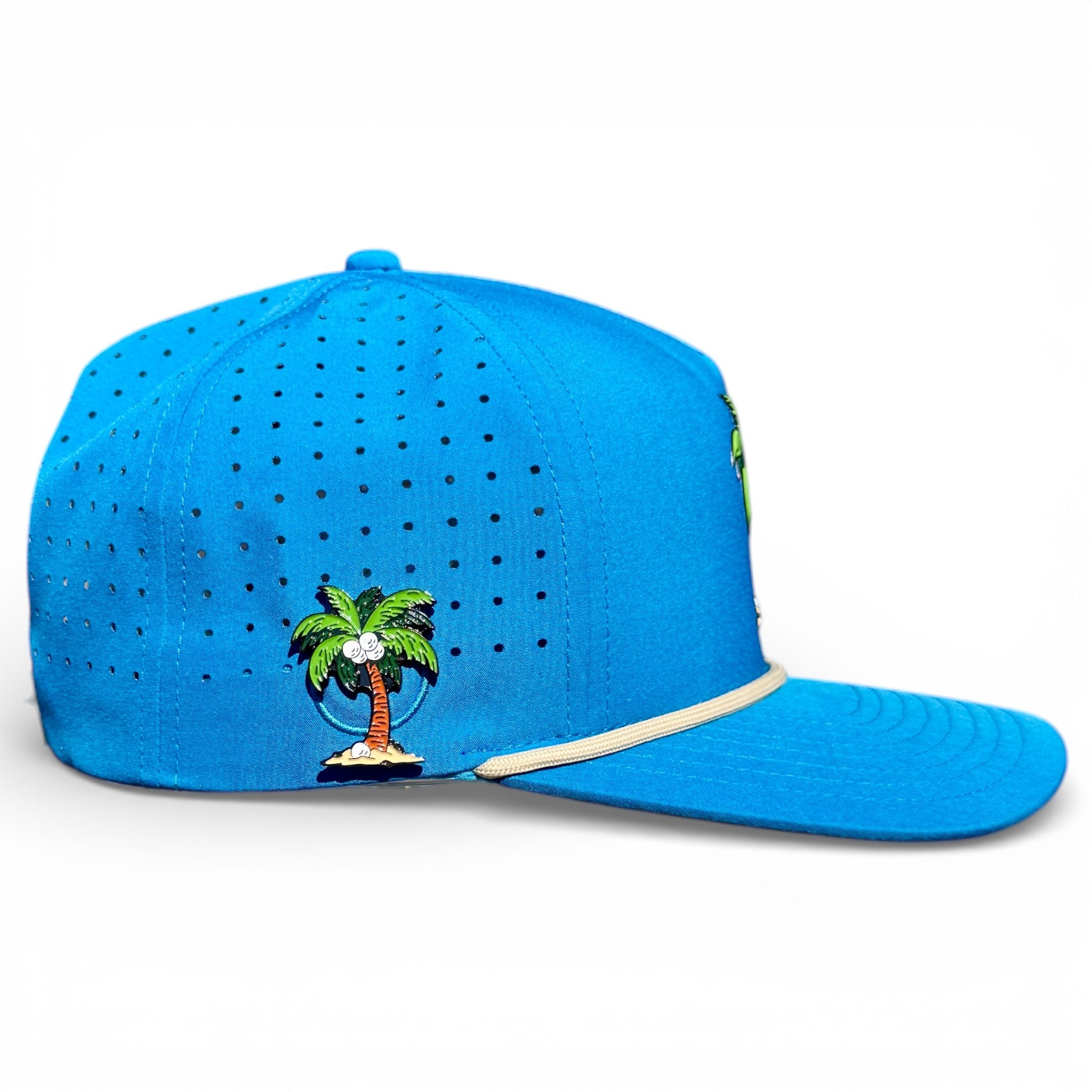 Fairway Palms Golf Hat | Snapback Cap | Built-in Magnetic Ball Marker Holder + Marker Included | Adjustable | One Size