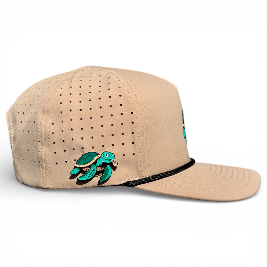 Salty Turtle Golf Hat | Snapback Cap | Built-in Magnetic Ball Marker Holder + Marker Included | Adjustable | One Size