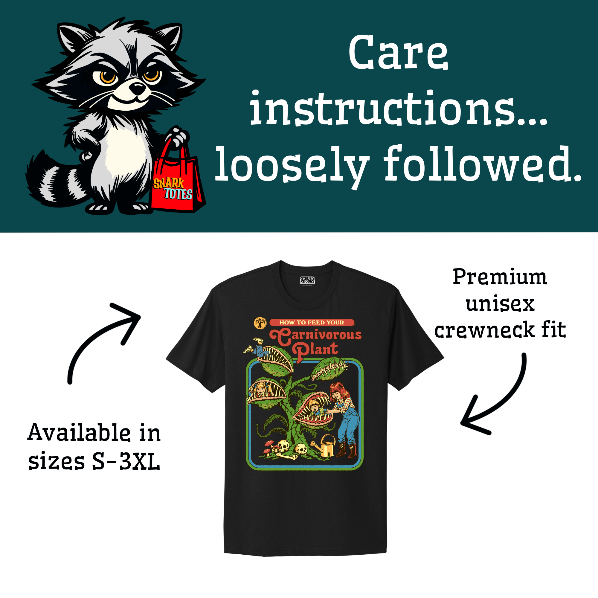 How To Feed Your Carnivorous Plant Black T-shirt