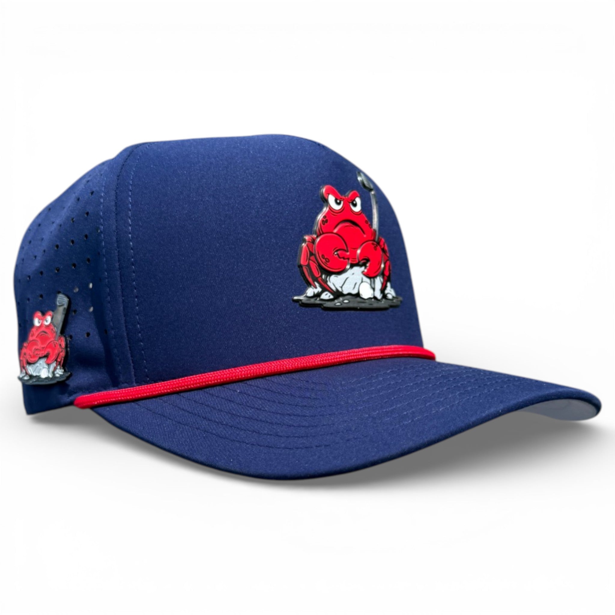 Crab Trap Golf Hat | Snapback Cap | Built-in Magnetic Ball Marker Holder + Marker Included | Adjustable | One Size