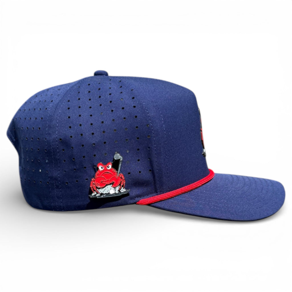 Crab Trap Golf Hat | Snapback Cap | Built-in Magnetic Ball Marker Holder + Marker Included | Adjustable | One Size