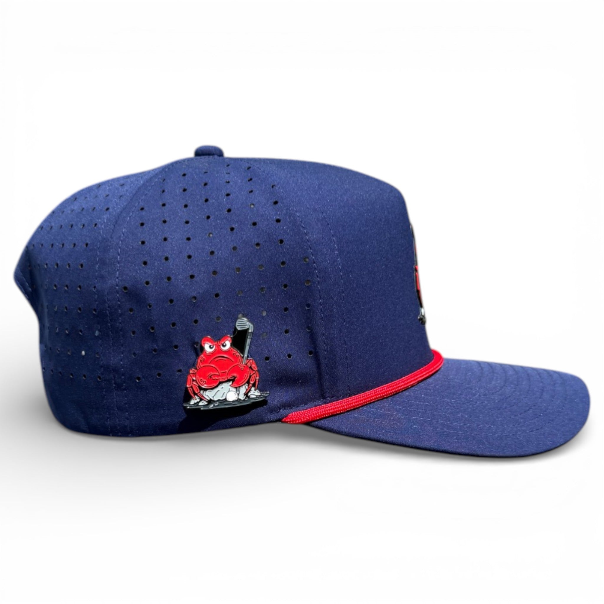 Crab Trap Golf Hat | Snapback Cap | Built-in Magnetic Ball Marker Holder + Marker Included | Adjustable | One Size