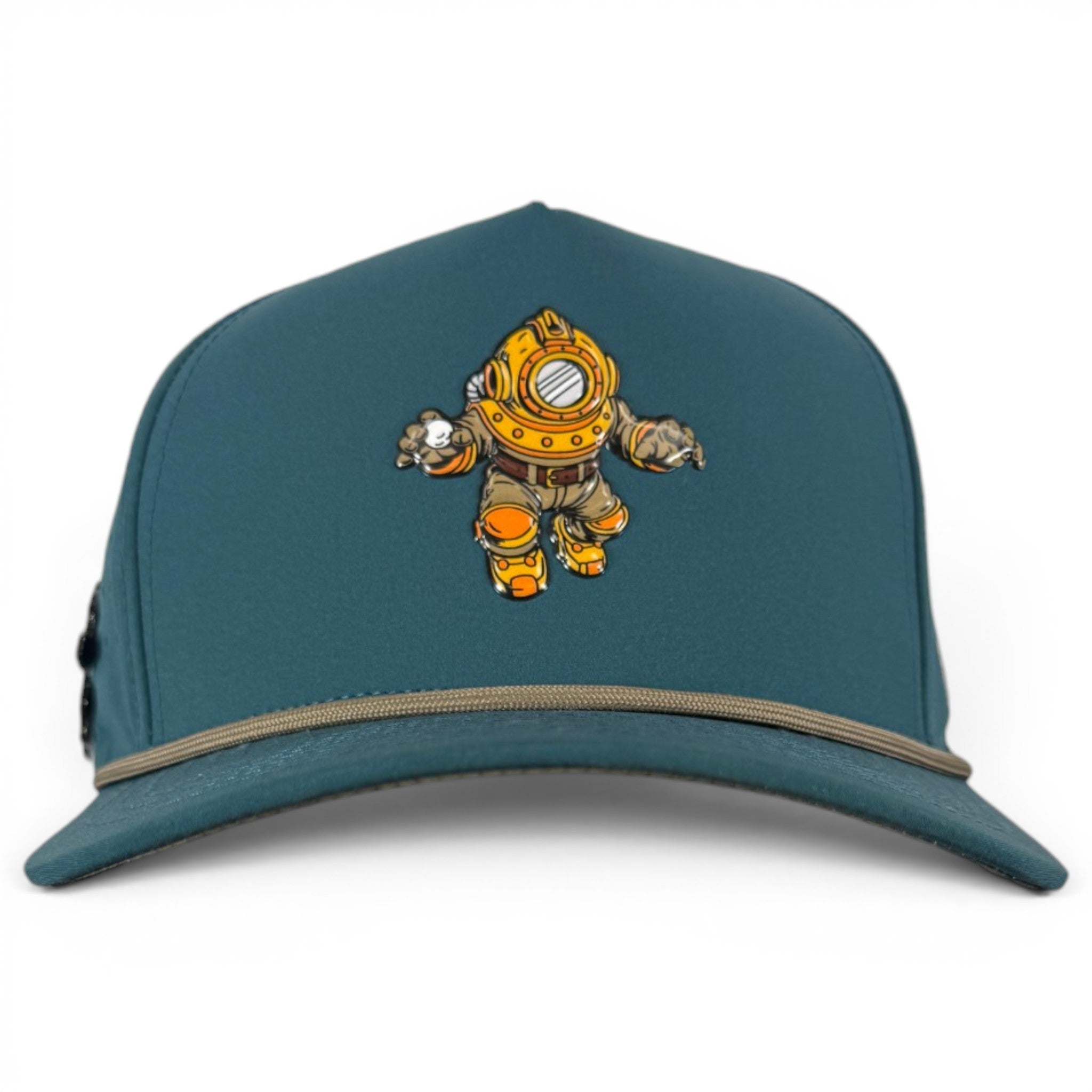 Deep Dive Golf Hat | Snapback Cap | Built-in Magnetic Ball Marker Holder + Marker Included | Adjustable Scuba Diver