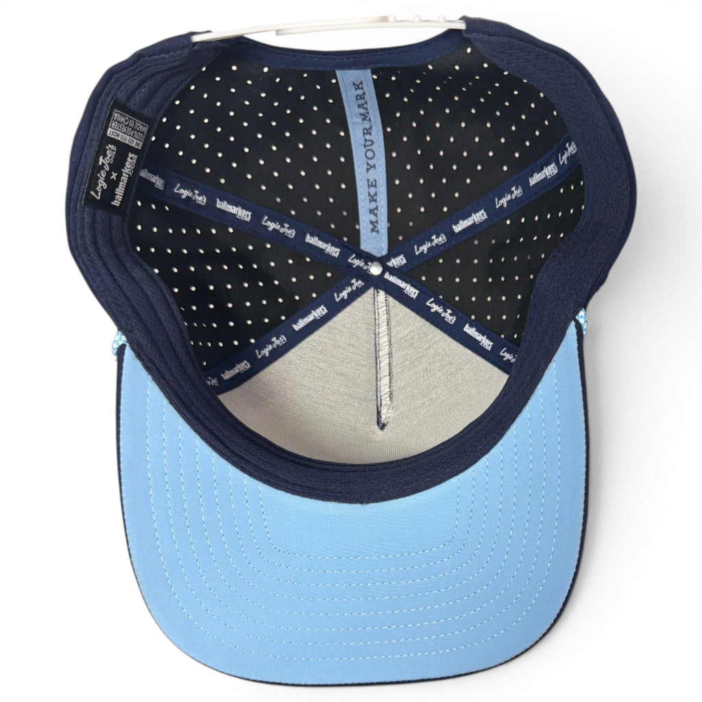 Zero Chill Yeti Golf Hat | Snapback Cap | Built-in Magnetic Ball Marker Holder + Marker Included | Adjustable Navy Abominable Snowman