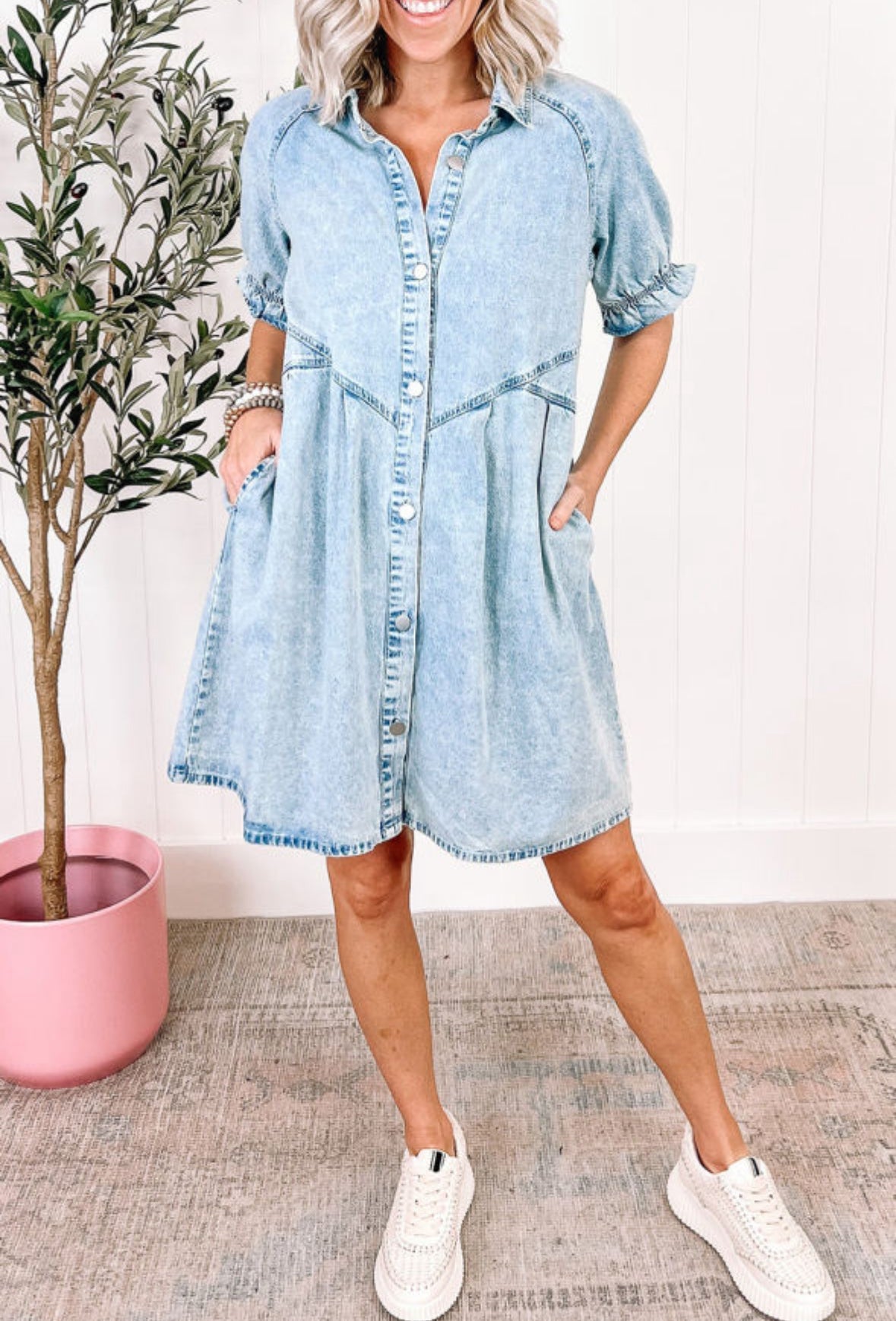 Mineral Wash Denim Dress
