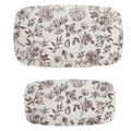 Brown Delft Stacking Melamine Tray - set of 2