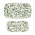 Green Delft Stacking Melamine Tray - set of 2