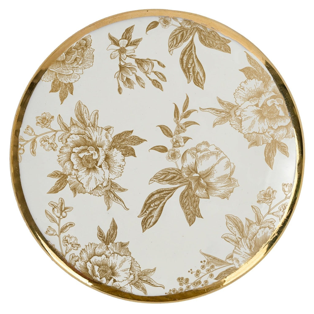 Gold Delft Trinket Dish with Lid