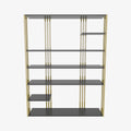 Jeni 63" Tall Metal Wood Bookcase | Bookshelf | Display Unit