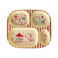 Melamine Kids 4 Room Plate - Fun Fair Pink Print -