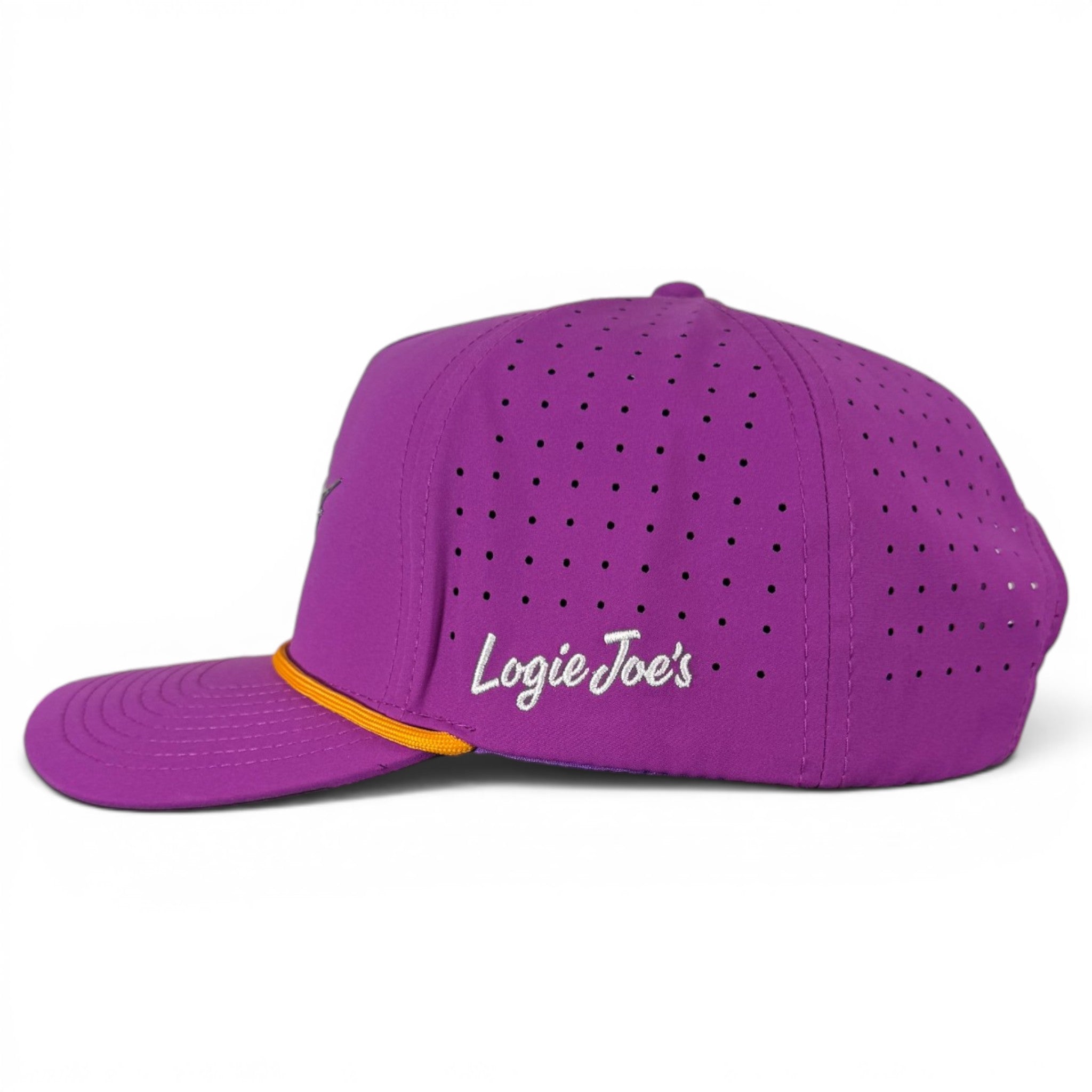 Marlin Golf Hat | Snapback Cap | Built-in Magnetic Ball Marker Holder + Marker Included | Adjustable Purple