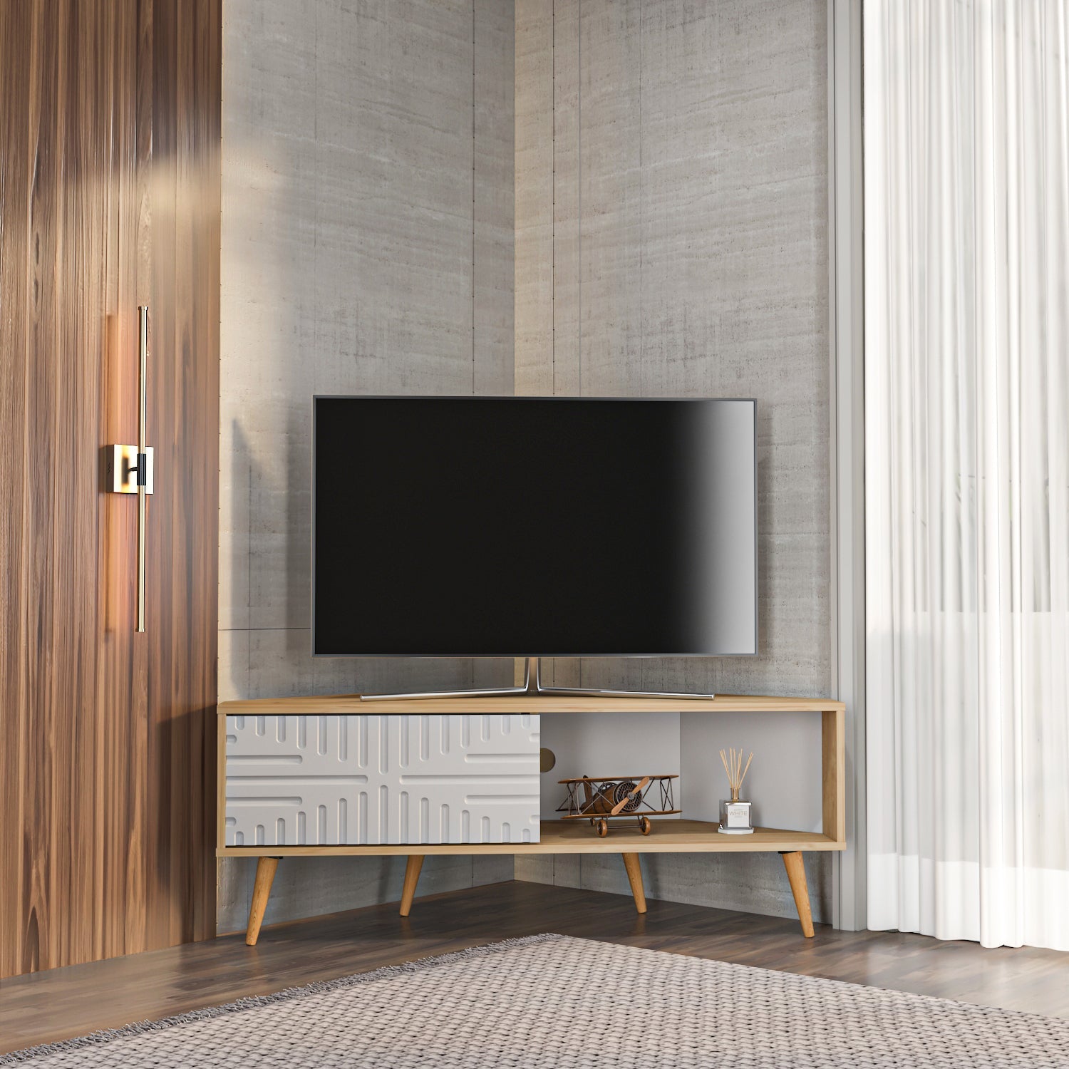 Mora 55'' Corner TV Stand for 65'' TVs