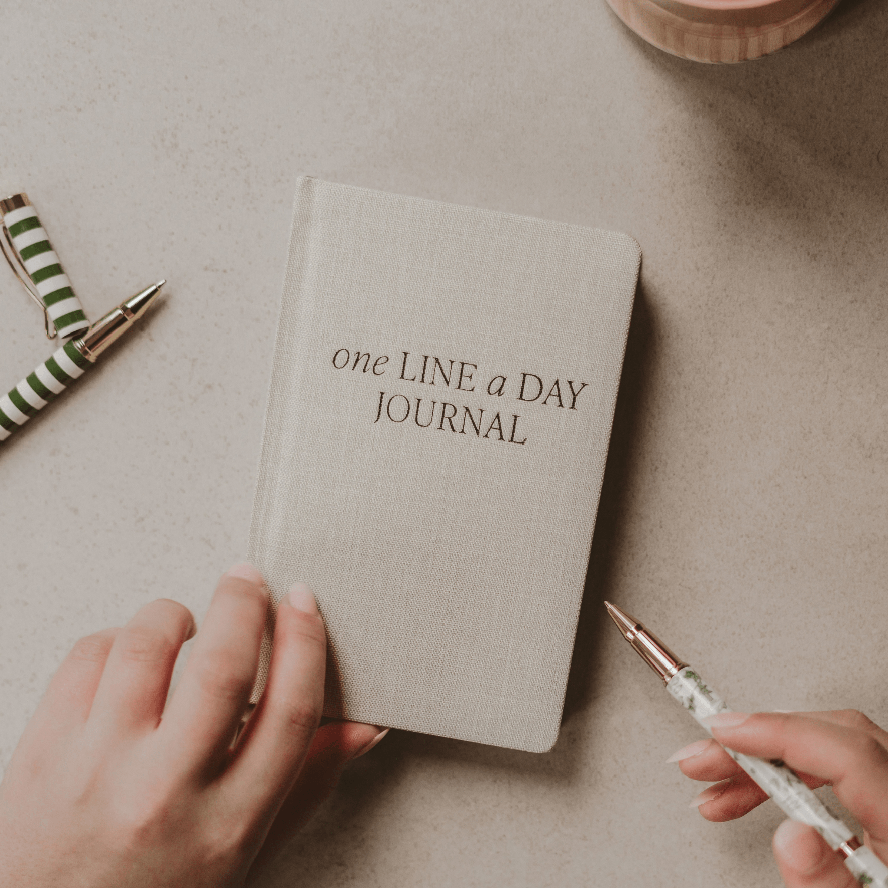 Tan One Line A Day Memory Journal