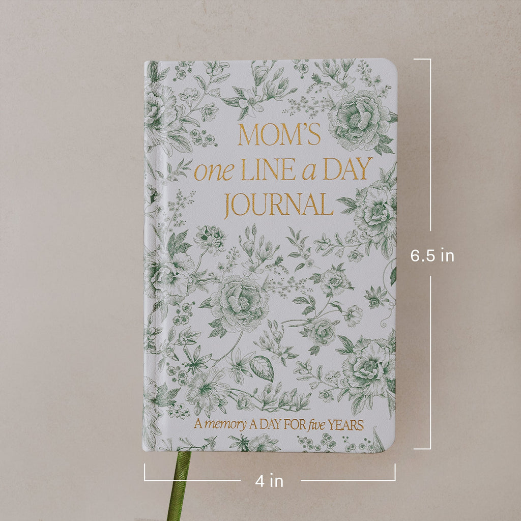 Mom's One Line A Day Green Delft Leather Journal