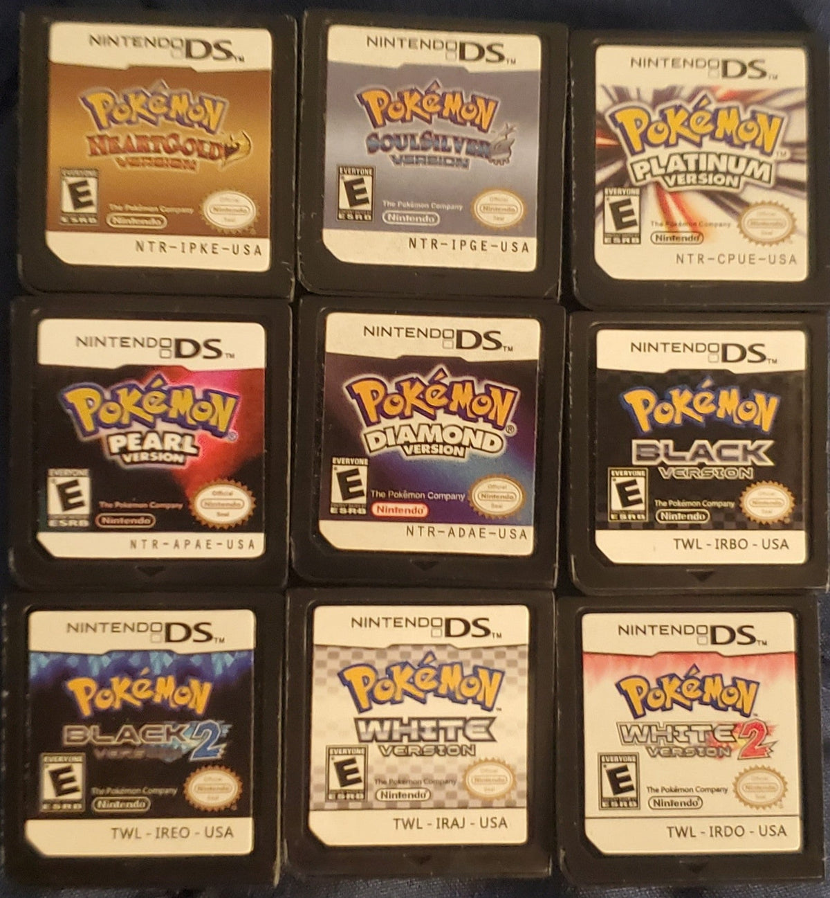 Nintendo DS Video Game Cartridge Collection NDS Pokemon