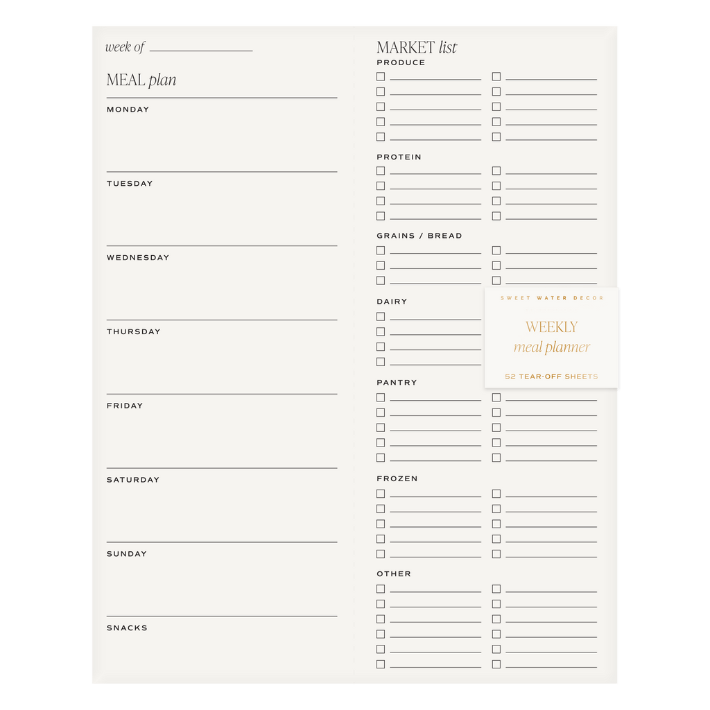 Weekly Meal Planner Notepad