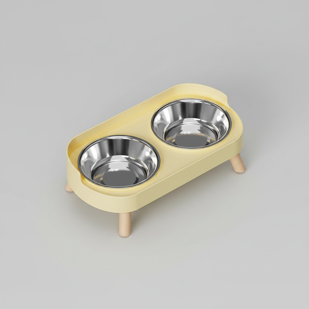 Elevated Dual-Bowl Feeding Station