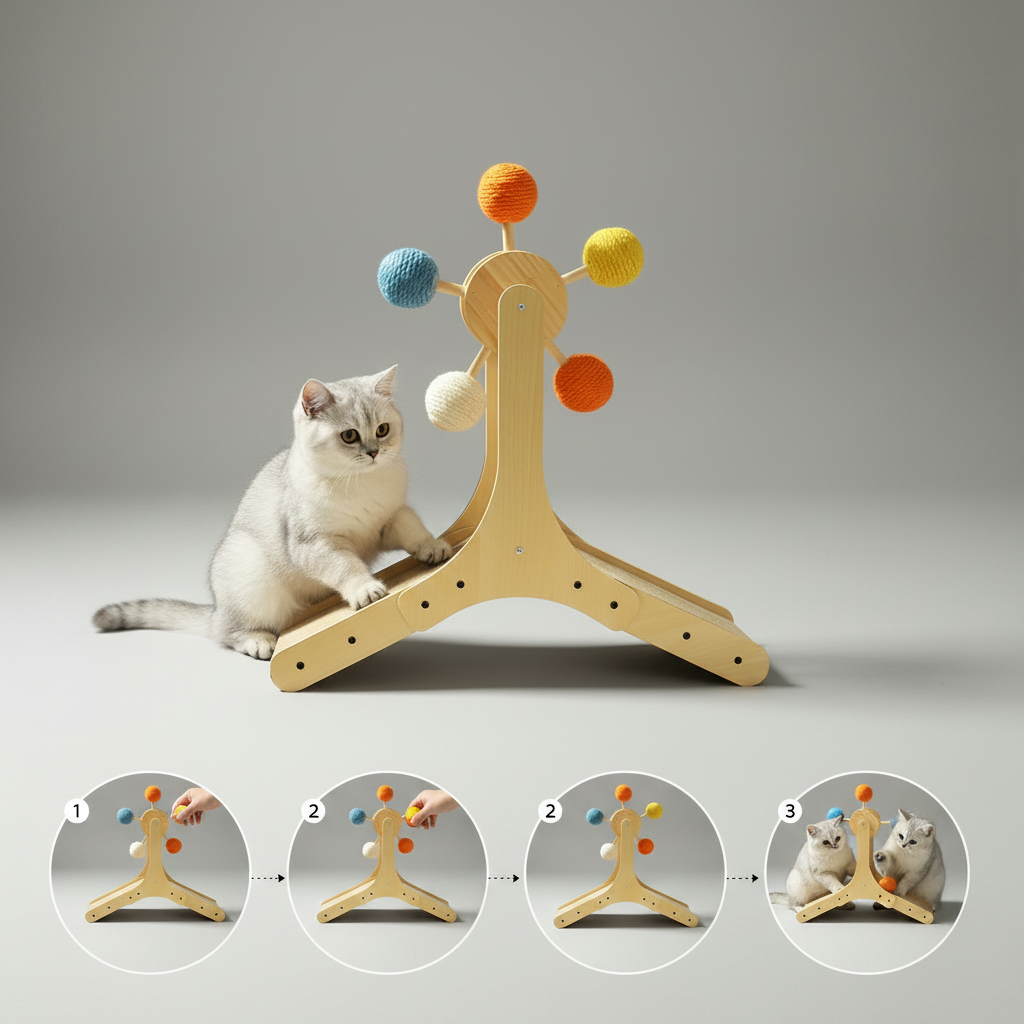 Interactive Ferris Wheel Cat Scratcher