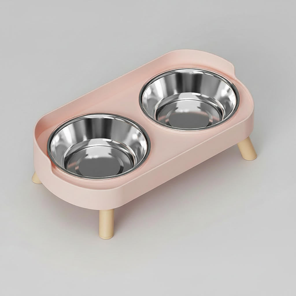 Elevated Dual-Bowl Feeding Station