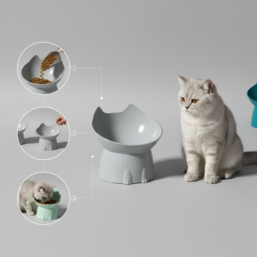 Ergonomic Raised Pet Bowl
