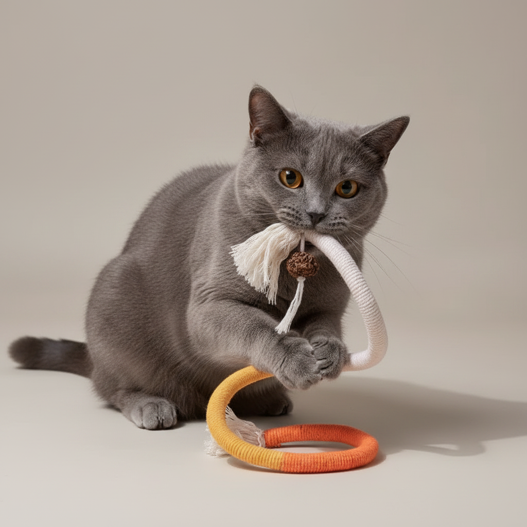 Bead Braided Rope Cat Toy