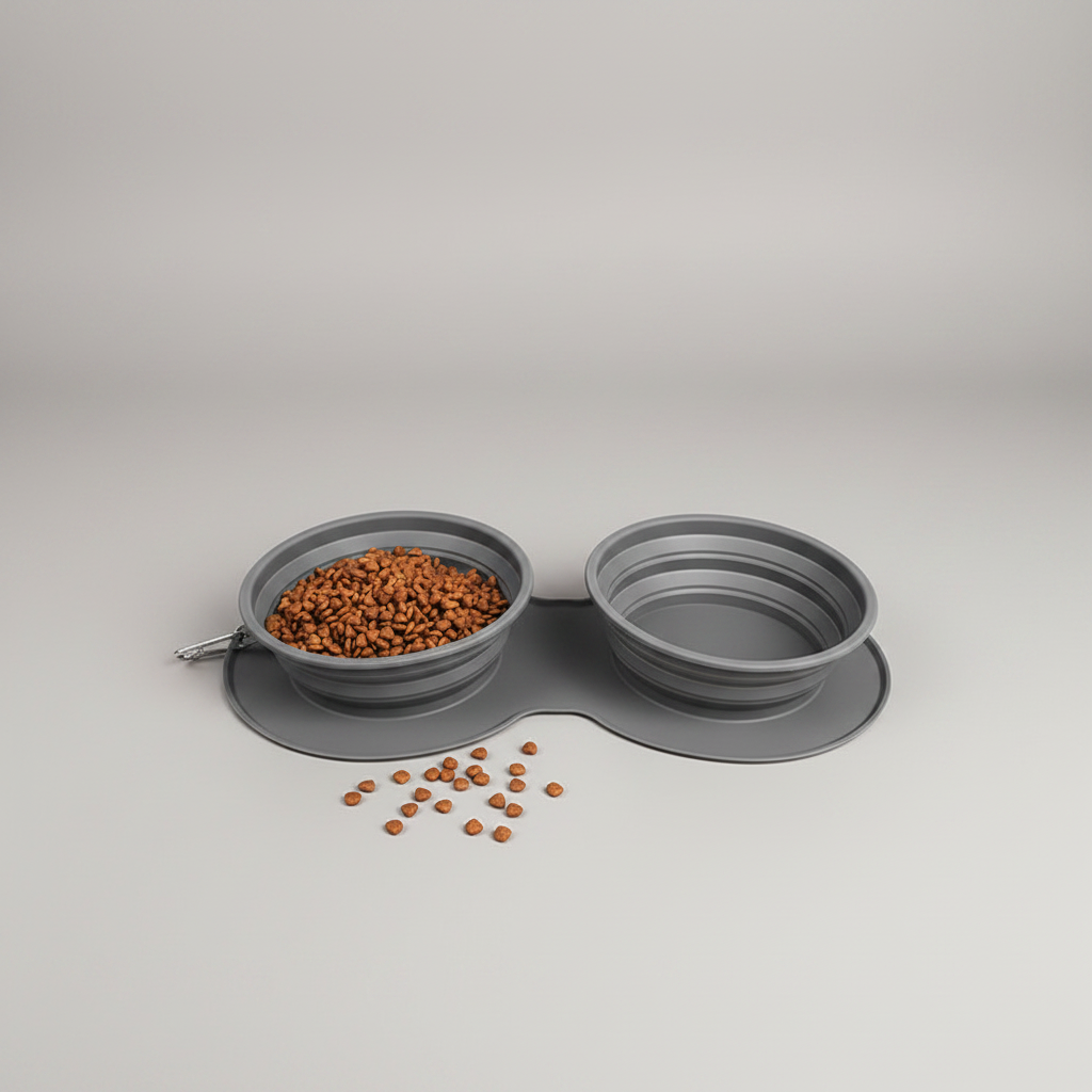 2-in-1 Collapsible Slow Feeder Travel Bowl