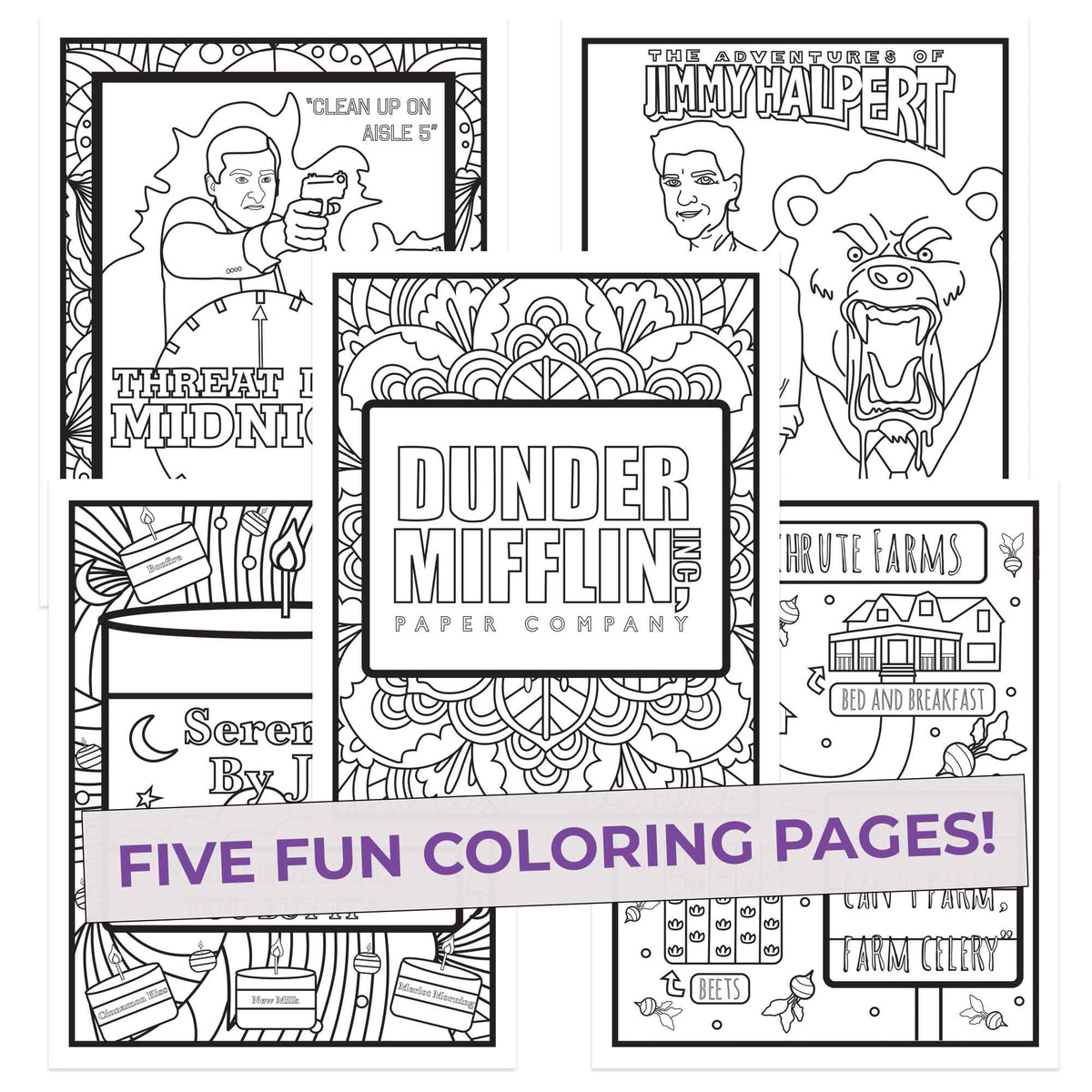 Office Colors Colored Pencils & Coloring Pages for Fans of The Office